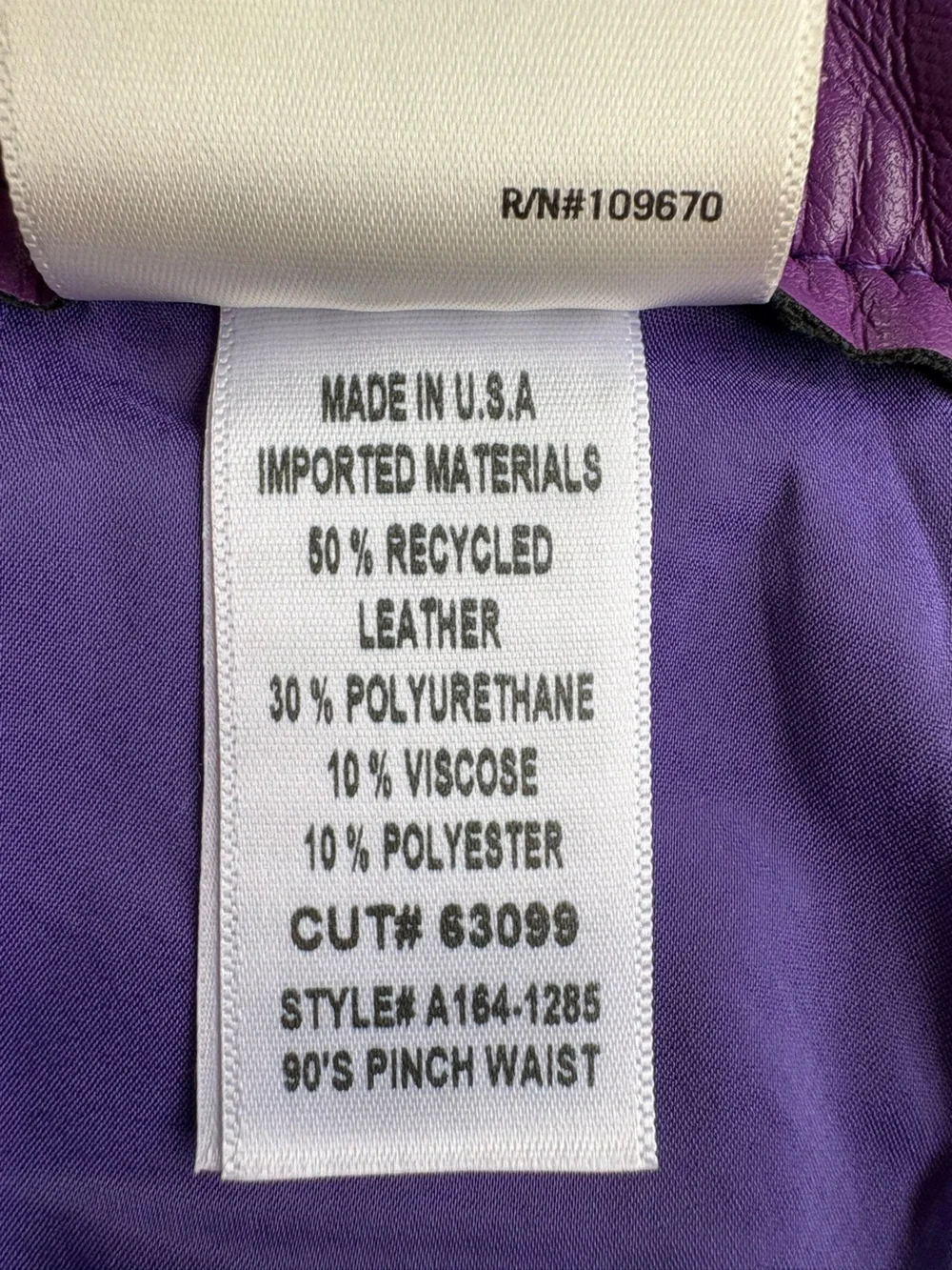 Agolde Purple Recycled Leather Straight-Leg Pants